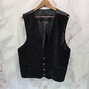 Vintage Leather Vest Mens XL Black Western Cowboy Biker Beyond Leather Formal